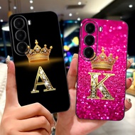 For Itel A95 Casing 2025 New Cute Initial Letters Soft Black TPU Silicone Phone Back Cover For ItelA