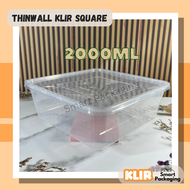[ISI 25 PCS] Thinwall KLIR Square 1000ml 1500ml 2000ml 2400ml 3000ml / Kotak Plastik Persegi / Tempa