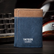 Denim Canvas Retro Student Style Men's Wallet Short Wallet Men's Change Card Holder [E526]