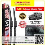 Jeep Wrangler 2018 - 2022 JL SUV 1 Pair MITA SILICONE COATING Aero Front Wiper Blade TWIN Set 16'' &