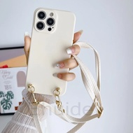 Leather Lanyard Case for OPPO Reno4 Reno5 Reno6 Reno7 Reno8 Reno9 Reno10 Pro Reno 10x Zoom Lens Crossbody Cord Strap Liquid Silicone Cove