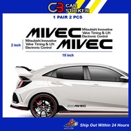 MIVEC MITSUBISHI CAR SIDE DOOR STICKER / 1PAIR 2PCS / CS607