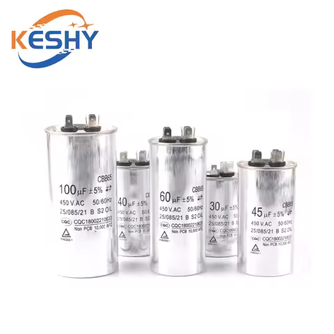 CBB65 AC Motor Capacitor Air Conditioner Compressor Start Capacitor 450VAC 5uF 20uF 25uF 30uF 35uF 4