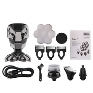 new 5 IN 1 4D Mens Rechargeable Bald Head Electric Shaver 7 Floating Cutter Beard Nose Ear Hair Trim