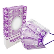 【Snoopy 史努比】 宏瑋史努比兒童口罩10入-紫色格子（3入組）（17.5*9.5cm）_廠商直送