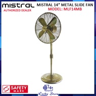 MISTRAL MLF14MB 14 INCH ANTIQUE METAL SLIDE FAN, STAND FAN