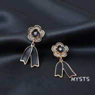 Mysts Camellia Flower Brooch with Chanel Style Ribbon Premium Design Elegant Flower Chest Accessorie