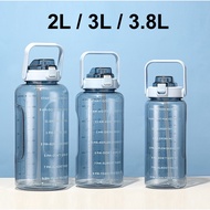 [SG Seller] 2L/3L/3.8L Water Bottle Large Capacity Portable Tumbler Sport Gym Bottle with Straw