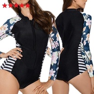 MATAHARI One Piece Women's Bikini Swimsuit Long Sleeve Black Trendy Sun Protection Girls Swimwear Se