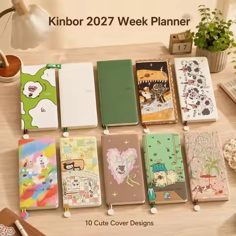 Kinbor 2027 Weeks Planner,Multi Colors Scheduler with 52g Tomoe River Paper,21Day Daily Organizer Fo