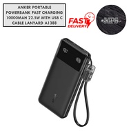 ANKER PORTABLE POWERBANK FAST CHARGING 10000MAH 22.5W WITH USB C CABLE LANYARD A1388