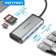 Vention USB C HUB Type C Adapter 6 in 1 Type C to TF/SD/USB 3.0/PD 87W HUB Dock Charging 6 Ports 5Gb