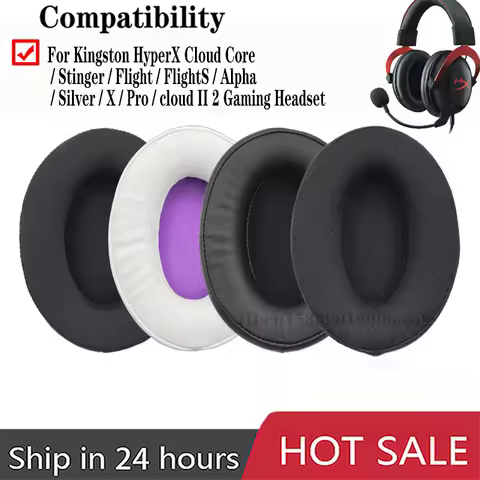 1 Pair Replacement Earpads Cushion for HyperX Cloud Mix Flight Alpha S Headset Headphones Leather Ea