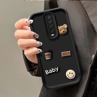 Casing For Redmi K30 K30i POCO X2 phone case Simple 3D coffee bear aesthetic Silicone TPU Soft Shell