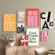 Modern Text OH HI and OK Poster Canvas Print Painting Wall Art Bedroom Study Studio Living Room Home