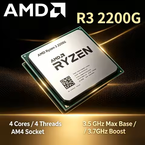 Socket AM4 AMD R3 2200G Ryzen 3 2200G 3.5 GHz Zen 0.014 Quad-Core Quad-Thread CPU YD2200C5M4MFB 2026