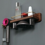Black Walnut Solid Wood dyson Hair Dryer Bracket Perforation-Free Hanger dyson Hair Dryer Rack Hair 