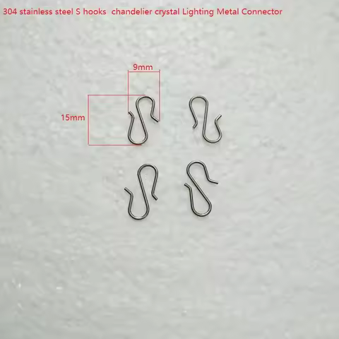 304 Stainless Steel S Hooks Crystal Connectors 15x9mm Chandelier Metal Connectors Lighting Accessori