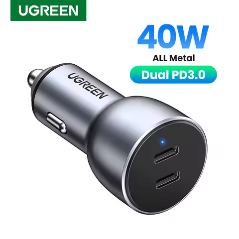 UGREEN 40W PD Car Charger Quick Charge QC4.0 3.0 for Xiaomi USB Type C PD Fast Charging for iPhone 1