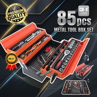 85pcs Spanner Set with Cantilever Metal Tool Box Set 5 Tier 85 pcs 1/4" & 1/2" 85pcs Tools Set 85pcs