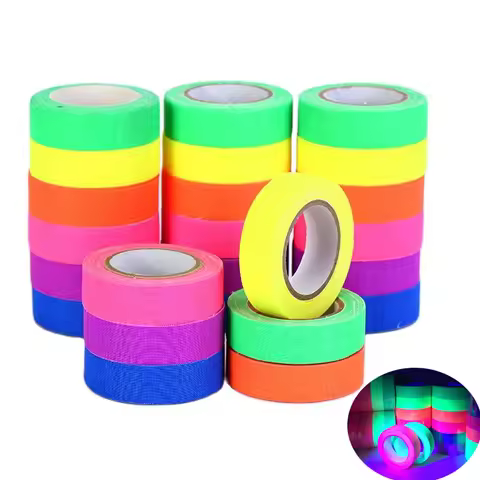 UV Glow Cotton Tape Neon Gaffer Party Tape Safety Warning Neon Tape UV Tape Wedding Decorations Home
