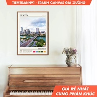 Wall paintings, Oil Paint, Austin Wall Art, Austin Poster, Austin Photo, Auditorium Shores, Texas Po