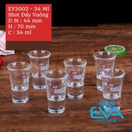 [HCM]Hộp 6 Ly Thuỷ Tinh Nhỏ Dáng Ly Rượu Shot 20 Ml Deli EY3001 M2957