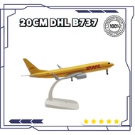 20CM DHL B737 AIRLINES B737 1:250 METAL AIRCRAFT REPLICA DIECAST COLLECTIBLE DISPLAY PLANE TOY
