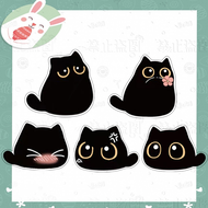 เข็มตกแต่งกระเป๋าเสื้อผ้าน่ารักเป็นคู่รอบข้างลายลูกแมวสีดำเข็มกลัดอะคริลิค