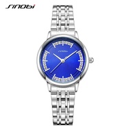Sinobi New Arrival Fashion Woman's Watches Top Luxury Stainless Steel Ladies Quartz Wristwatches Blue Elegant Clock for Girl SYUE