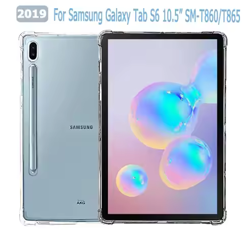 Tablet Case For Samsung Galaxy Tab S6 10.5" 2019 SM-T860 T865 Transparent Soft TPU Silicon Shockproo