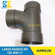 TY 4" inch 90 PVC Superlon / Tee Way 4" inch / LARGE Radius Tee Y 4 / Tee Y 90 Degree / TY 4" PVC
