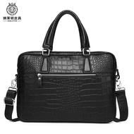 Leiden 16 Lapisan Kulit Lembu Beg bimbit Slim Lelaki Kulit Tulen Beg Komputer Riba Beg Perniagaan Le