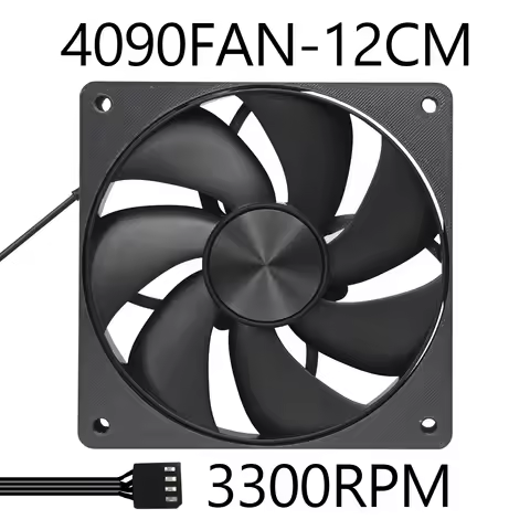 3D Printed 4090 Fan,12018 12CM PWM 4Pin,3300RPM FDB Bearing,High Performance,Pressure-optimised,for 