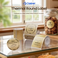 Clabel 221B 230B S1 - Kraft Round Label for Food and Beverage Price