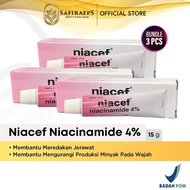 (3 PCS BUNDLING PACKAGE) Niacef Gel Niacinamide 4% 15gr – Treat acne BPOM - To shrink pores