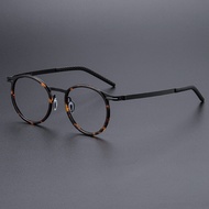 Firada Thời Trang Thoải Mái Kính Sang Trọng Titan Acetate Sợi kính tròn Theo Toa Khung Cho Nam Nữ 69