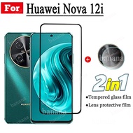 2 IN 1 Huawei Nova 12i Tempered Glass For Huawei Nova12s 12se Full Coverage Screen Protector and Carbon Fiber Back Film