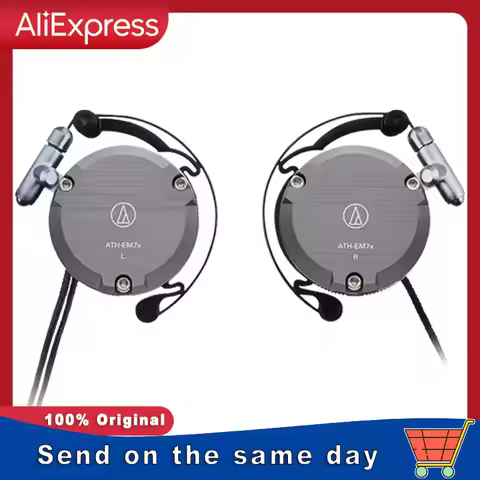 Original Audio-Technica ATH-EM7X Wired Earphone Sport Ear Hook Earphone Heavy Bass Music Earphone fo