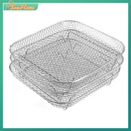 【Fast Delivery】Air Fryer Rack Air Fryer Oven Grill Steamer 3 Layers Dehydrator Stand Stackable Mesh