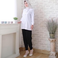 Seena Km 012 Baju Kemeja Putih Polos Wanita Kerja Kantoran Pns Guru