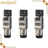 MEIGUII RJ45 Metal Tool, 22AWG - 24AWG Crystal Head Panel RJ45 Cat8 Cat7 Cat6A Connectors, Ethernet 