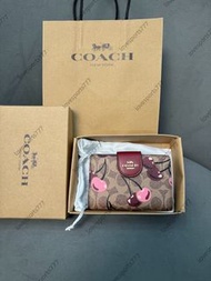 Coach蔻馳女短夾中款櫻桃零錢包