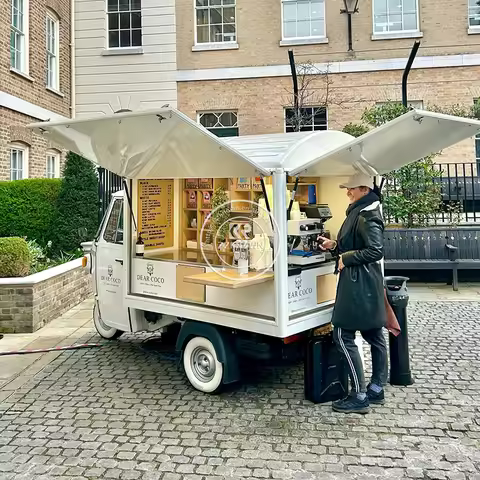 Ape Tuk Tuk Food Tricycle Cart For Sale Electric 3 Wheels Coffee Bar Food Truck