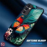 HP Glossy Softcase Samsung A15 A25 A35 A55 |FR64| Glass Effect Silicone Case, Mica Silicone Camera P