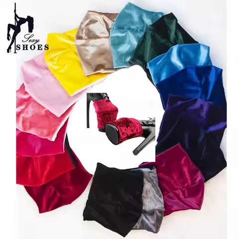 High-grade Velvet Overshoes Heels 17cm Shoes Platform 7CM Protectors Cover Pole Dance Shoes Accessor