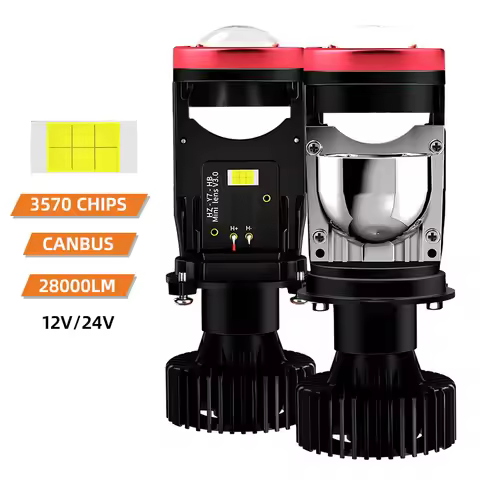 2pcs Y7D H4 Lenses LED Headlights 90W CANBUS H4 Mini Projector H4 Led 6000k For Motorcycle Headlight