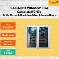 3'x3' Tingkap Casement Grille Silver Aluzinc Cermin Hitam🔥READY STOCK✅FREE SHIPPING‼️