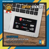 MSI GE66 Raider Laptop Logo Sticker Laptop Features Specifications Sticker (Unofficial)