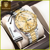 ✁ ⇦ ☮ POEDAGAR Gold Watch For Men Waterproof Original Relo Business Luminous Mens Watches Stainless